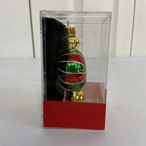 NIP Macys Holiday Lane Candy Christmas Ornament 3” Molded Glass Handmade Wrapped - Picture 4 of 8